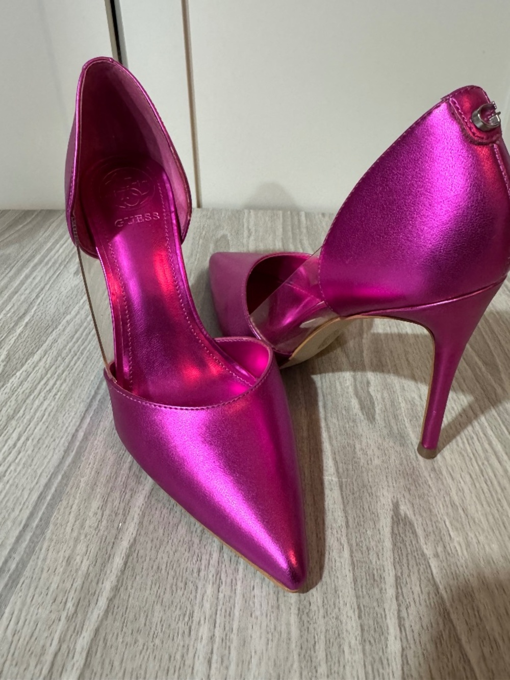 Guess Hot Pink Metallic Pumps